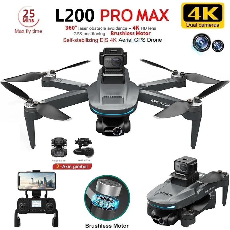 Drone Aerial Photography - L200 PRO MAX Drone 4K 2-Axis